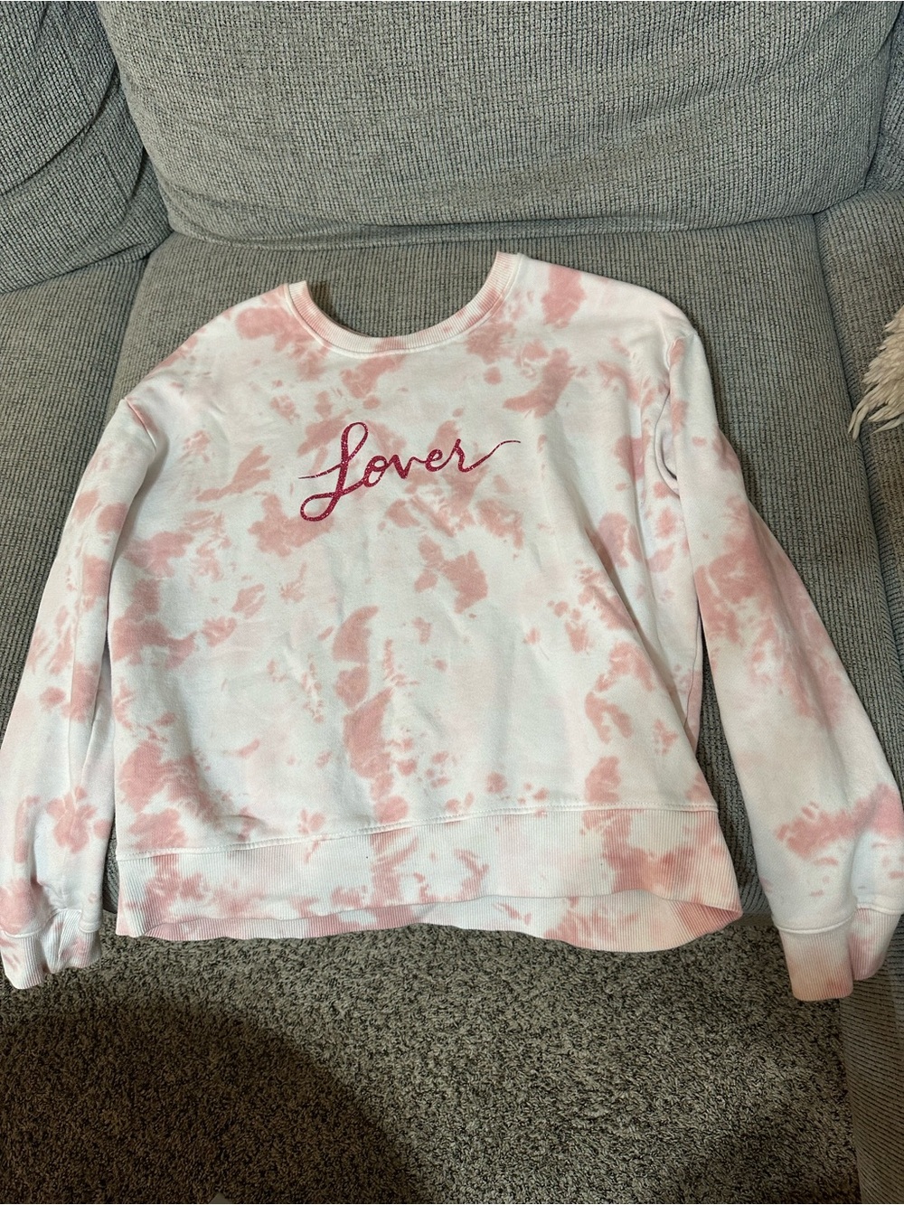Pink Tie-Dye Taylor Swift Inspired “Lover" Crewneck Sweatshirt